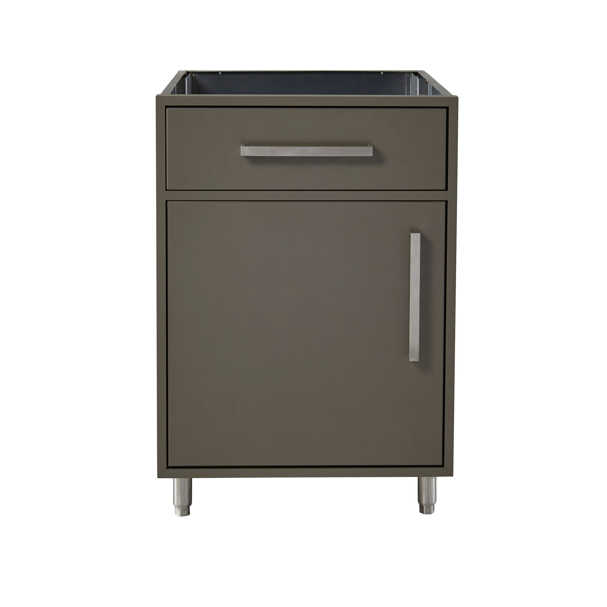 flat ash 24" outdoor kitchen base cabinet with white background