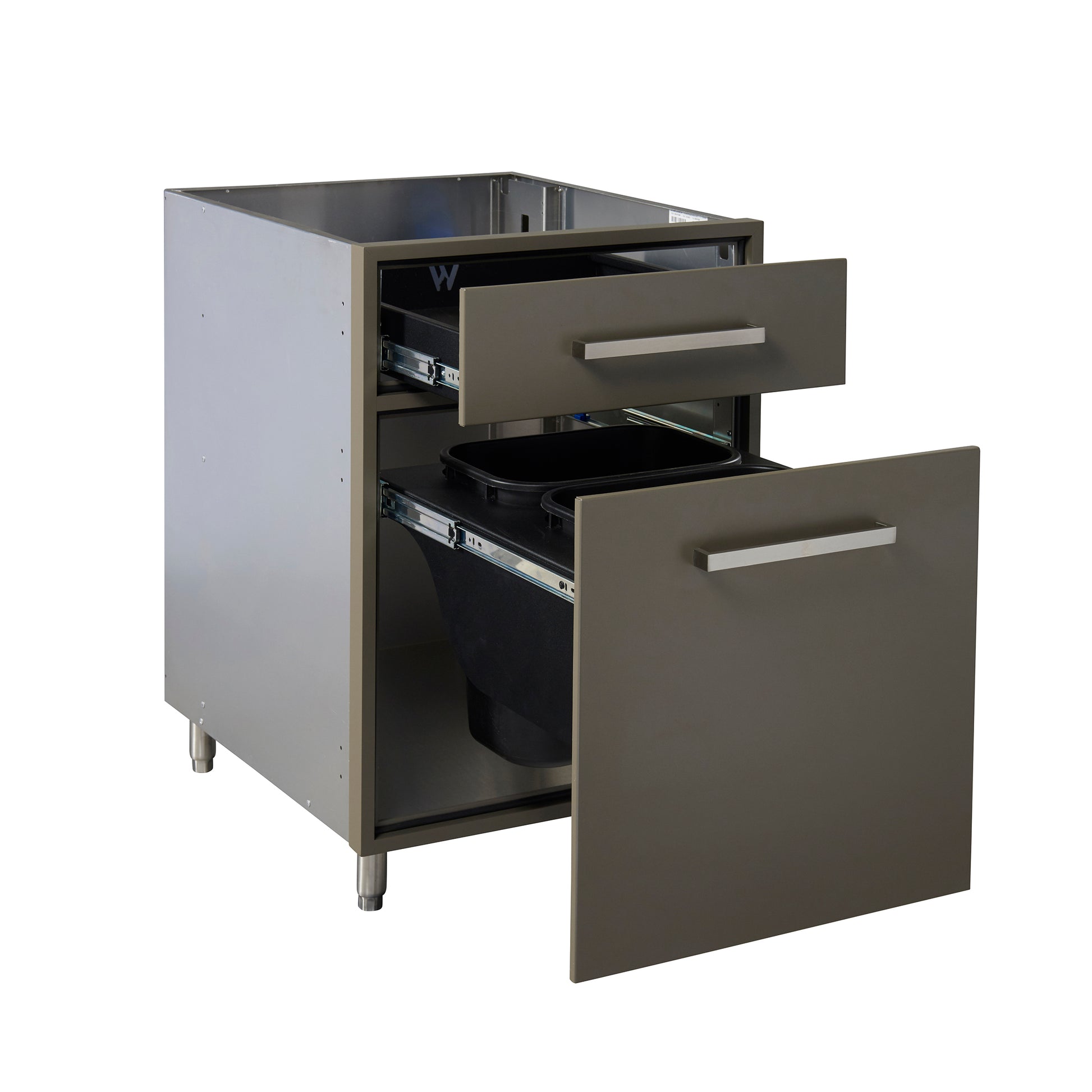 Flat Ash 24" Outdoor Waste Basket Base Cabinet