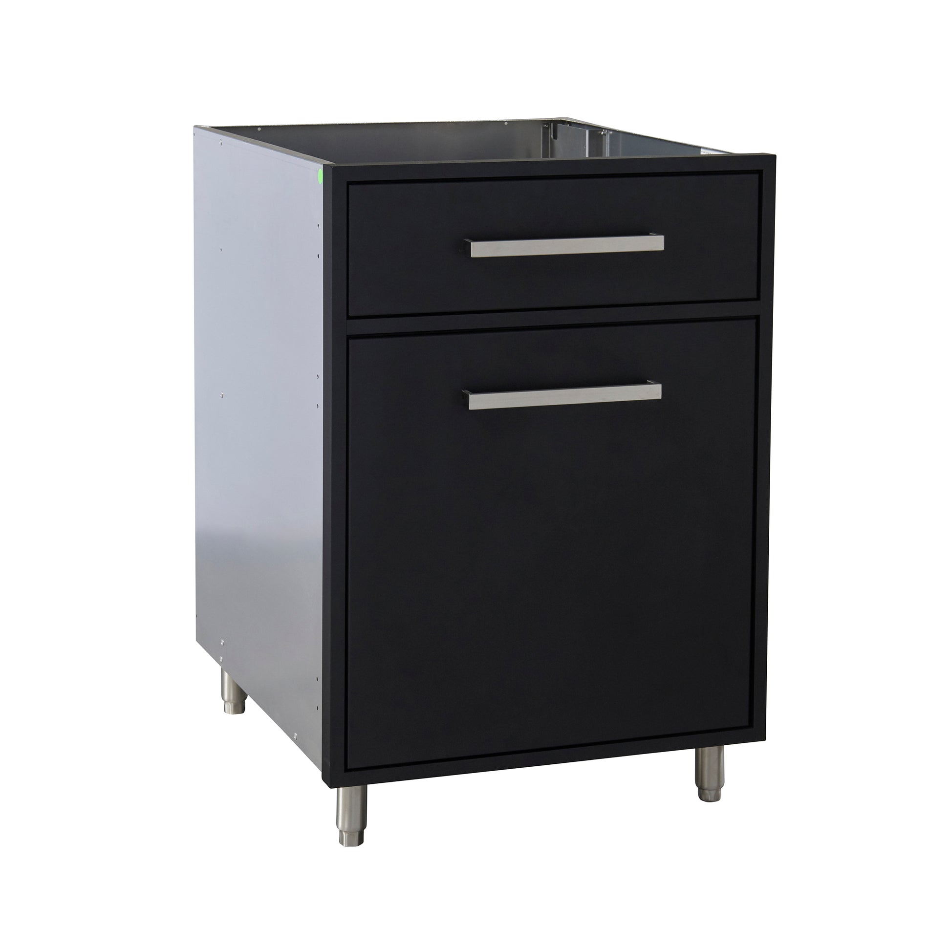 Flat Black 24" Outdoor Waste Basket Base Cabinet