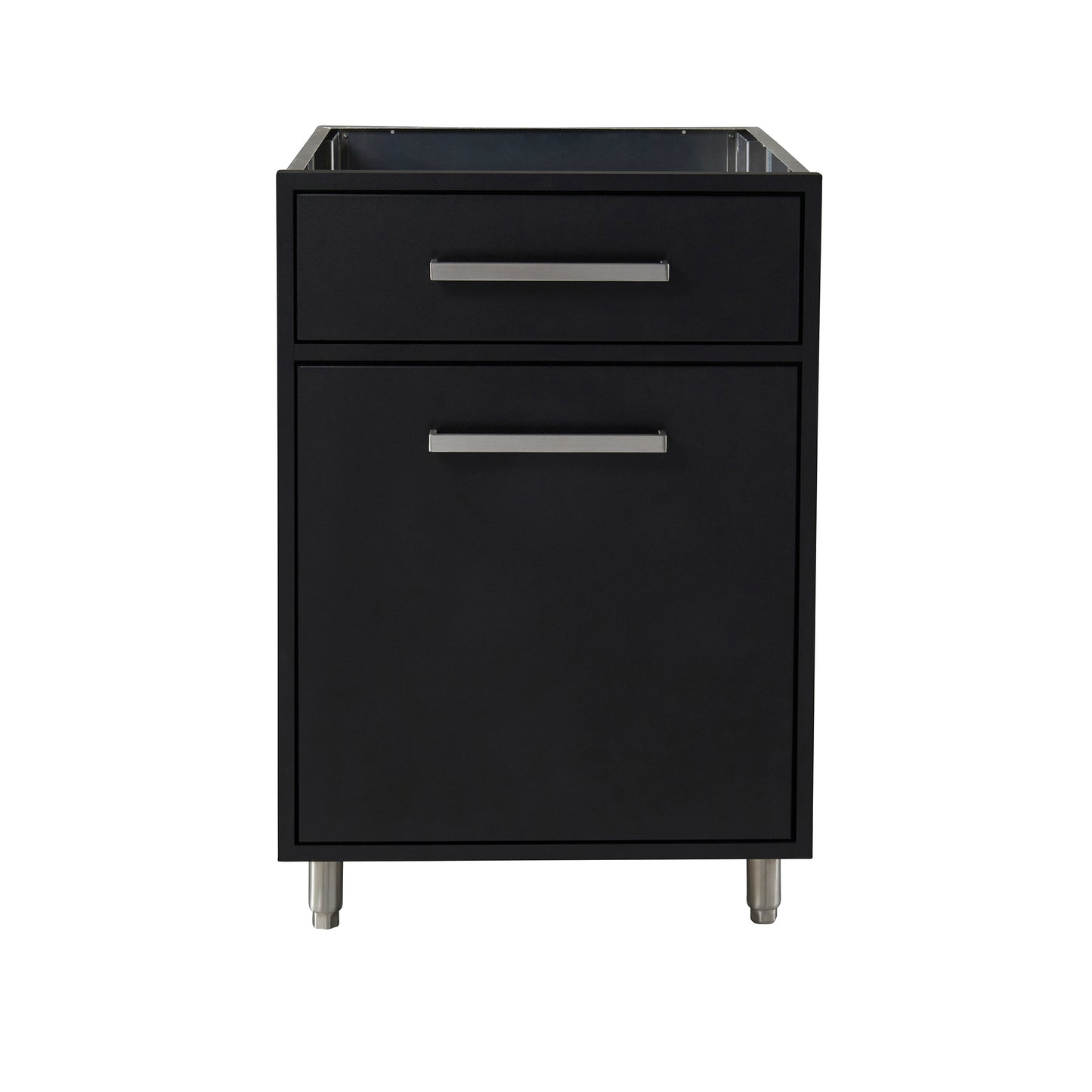 Flat Black 24" Outdoor Waste Basket Base Cabinet