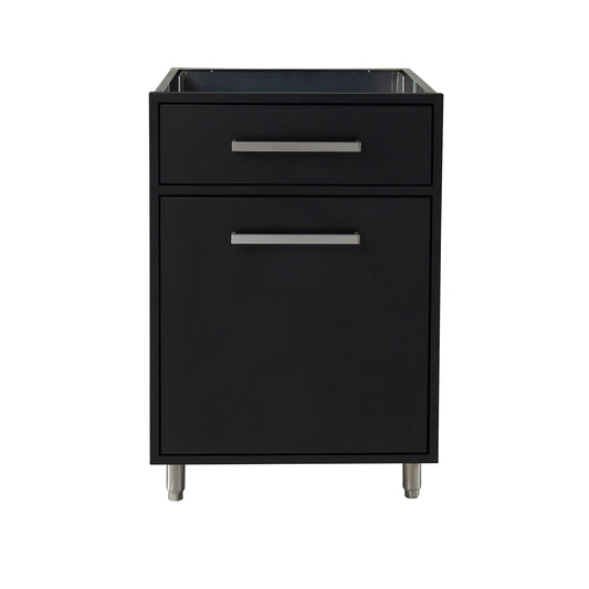 Flat Black 24" Outdoor Waste Basket Base Cabinet