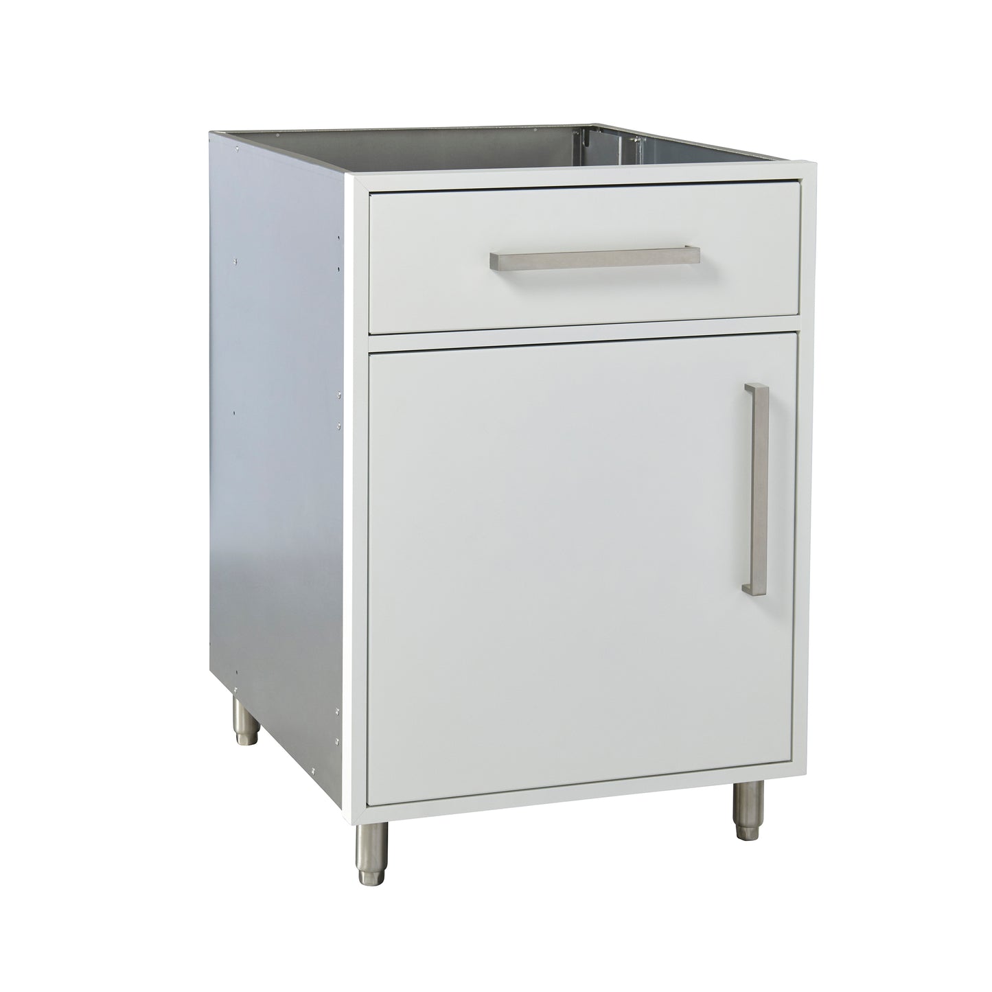 Flat White 24" Outdoor Waste Basket Base Cabinet