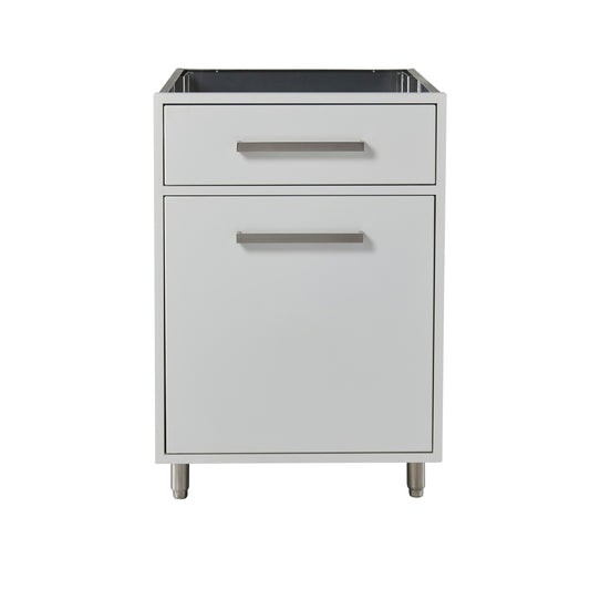 Flat White 24" Outdoor Waste Basket Base Cabinet