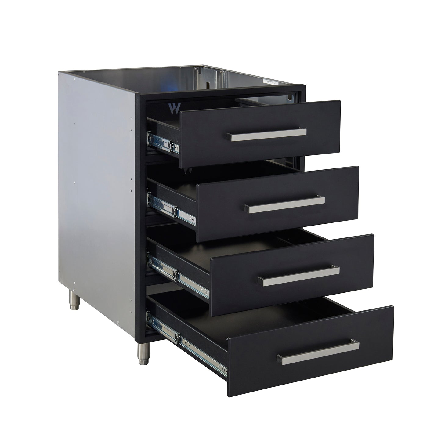 Flat Black 24" Outdoor 4-Drawer Base Cabinet