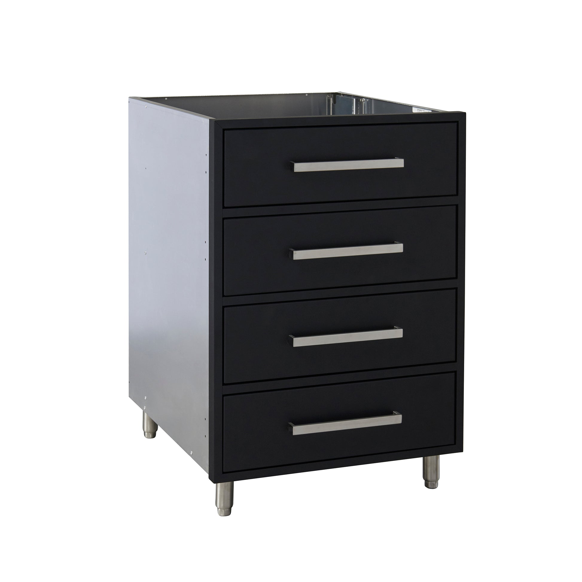 Flat Black 24" Outdoor 4-Drawer Base Cabinet