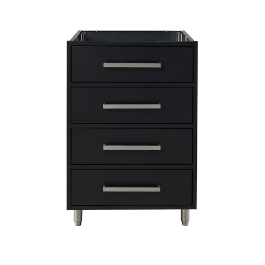 Flat Black 24" Outdoor 4-Drawer Base Cabinet
