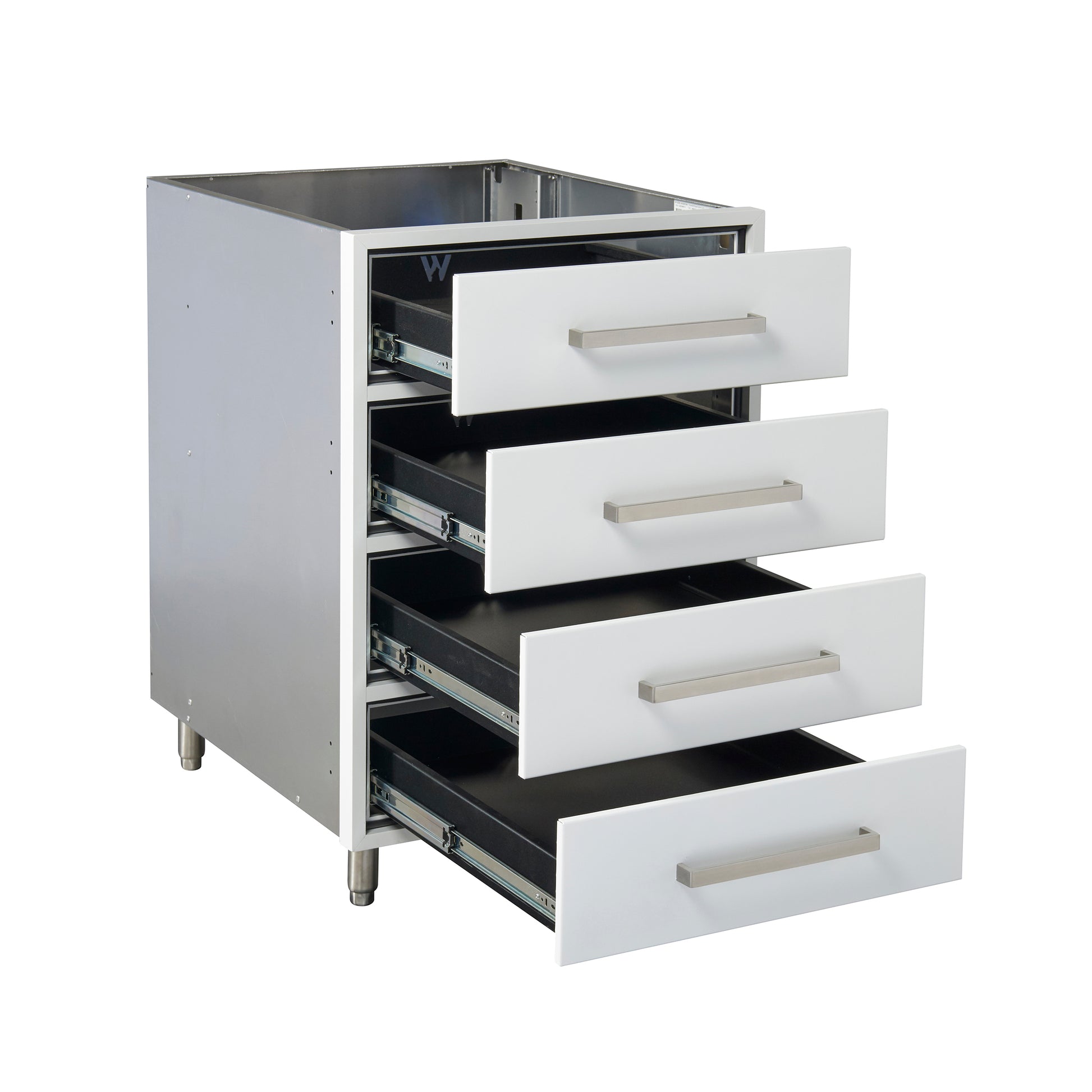 Flat White 24" Outdoor 4-Drawer Base Cabinet