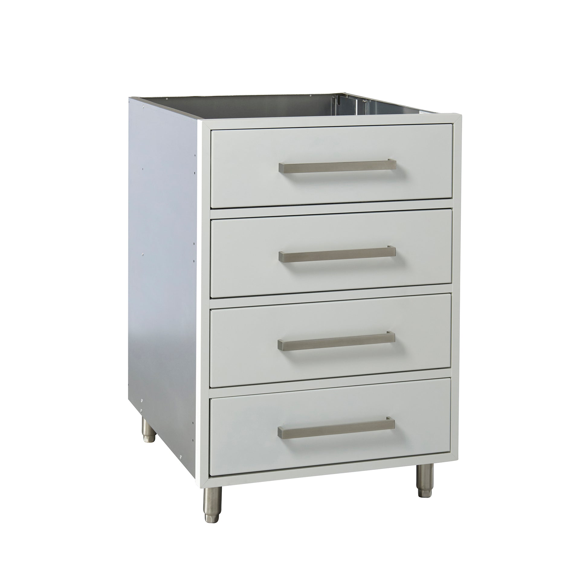 Flat White 24" Outdoor 4-Drawer Base Cabinet