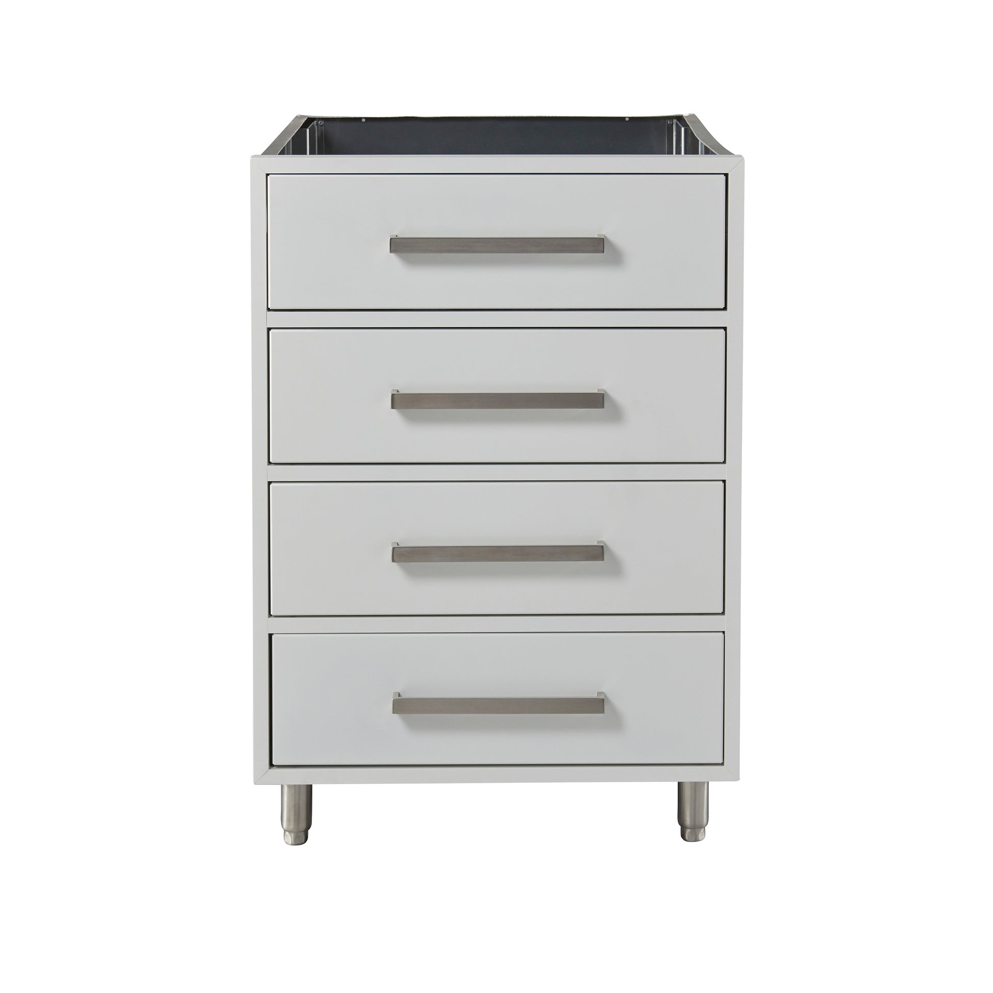 Flat White 24" Outdoor 4-Drawer Base Cabinet