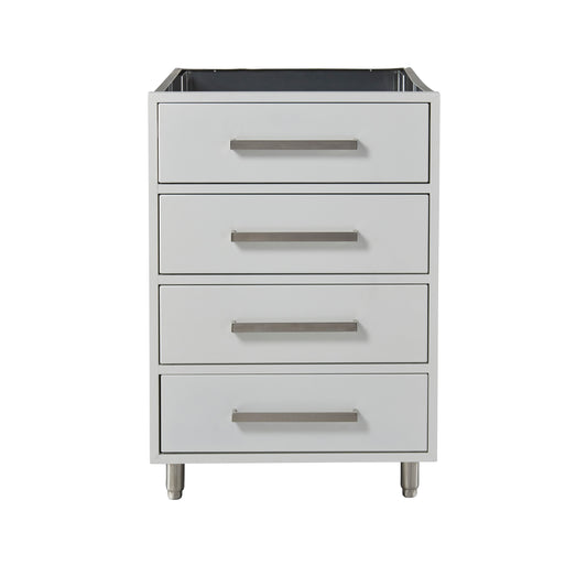 Flat White 24" Outdoor 4-Drawer Base Cabinet