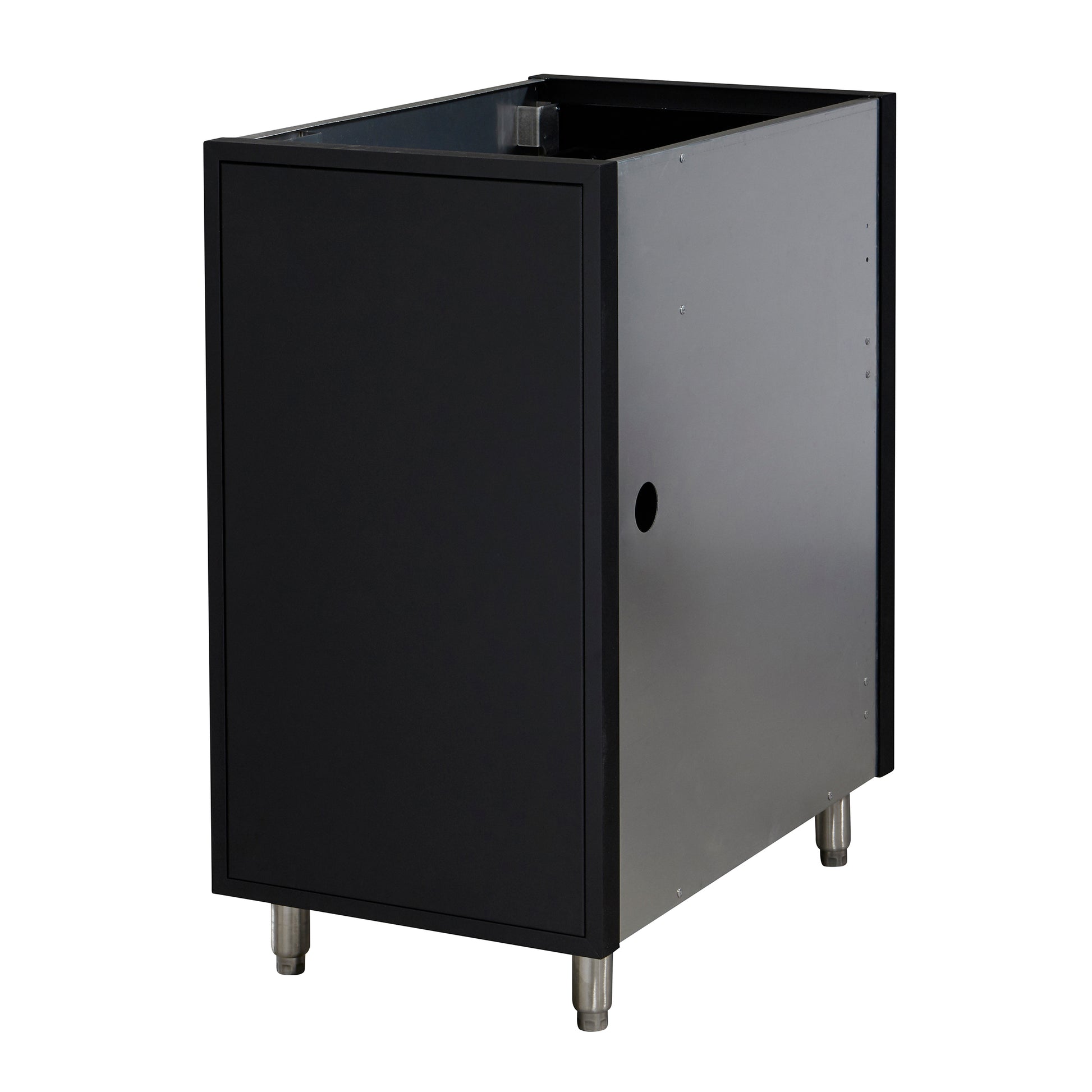 Flat Black Outdoor Base Cabinet Finished Back Panel
