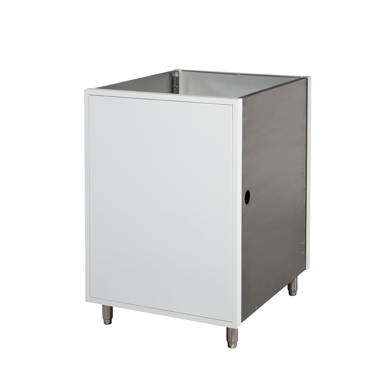 Flat White Outdoor Base Cabinet Finished Back Panel
