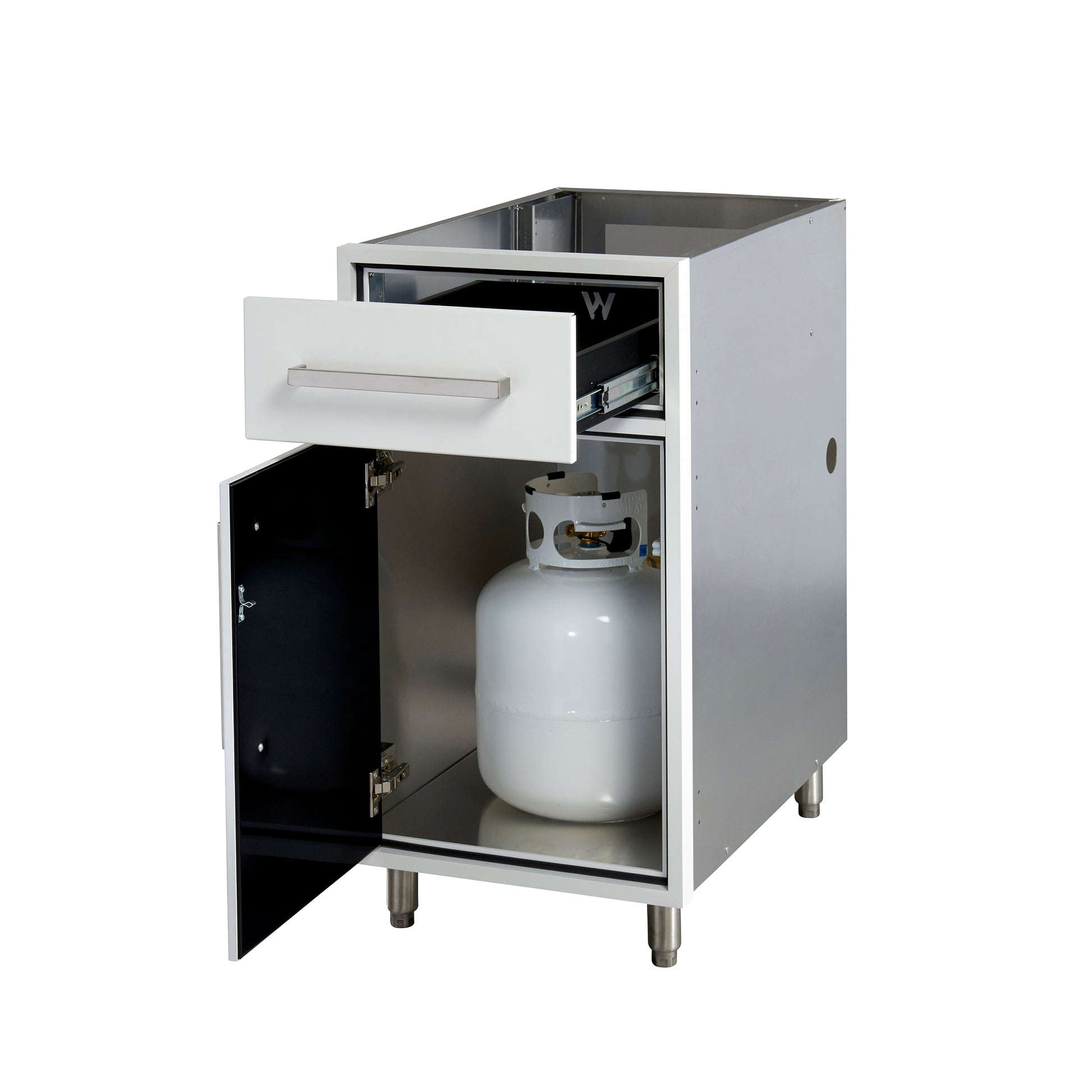 Flat White 18" Outdoor Propane Base Cabinet
